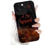 Halloween Spooky Leaf Phone Case for Samsung Galaxy A03s 4G 6.5" | Fall Halloween Leaves Brown Design Stylish Cases Shockproof Full Camera Lens Soft Silicone Phone Cover for Girls Women Funda