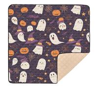Halloween Spooky Night with Full Moon Soft Foam Baby Play Mat for Floor Portable Padded Baby Mat for Babies Infants Toddlers, 50'' x 50''