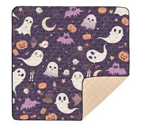 Halloween Spooky Night with Full Moon Soft Foam Baby Playmat for Floor Lightweight Baby Play Tummy Time Mat for Babies Infants Toddlers, 50'' x 50''