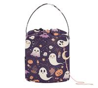 Halloween Spooky Night with Full Moon Yarn Bag Knitting Project Bags with Holes Craft Bag for Art Supply Crochet Organizers