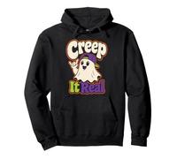 Halloween Spooky Season Creep It Real Cute Ghost Pullover Hoodie