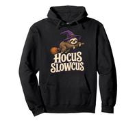 Halloween Spooky Season Hocus Slowcus Sloth Witch Hat Pullover Hoodie