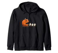 Halloween Spooky Sense of Humor, Pumpkin Chasing Boo Candies Zip Hoodie