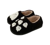 Halloween Spooky Slippers for Women Men Winter Warm Fuzzy Sliders Ladies Home Bedroom Slippers Cute Cartoon Ghost Fluffy House Shoes for Indoor and Outdoor