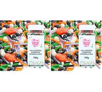 Halloween Sprinkles By Baked With Love | 100g | Orange Pumpkins, Black, White, Purple, & Green Sugar Cake Sprinkles, Edible Cake Decorations, Sugar Shapes For Cupcakes (Pack of 2)