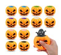 Halloween Squishy Pumpkin Toys, 12PCS 6 Colours Stress Relief Ghost Toy for Trick or Treaters Party Favours by BILLMOSS