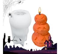 Halloween Stacked Pumpkin Candle Mold - Silicone Soap Mold | Spooky Craft Resin Mold | Easy Release Epoxy Plaster Clay Wax Scented Project Art Decoration Making Kit Party EV
