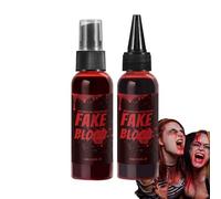 Halloween Stage Body Paint Set - Stage Blood Realistic Safe Fake Blood Makeup | Sticky Vampire Blood Makeup Costume Blood for Face Clothes Mouth Nosebleed Eye Blood Drops