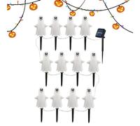 Halloween Stakes - Festive Garden Lights, Scary Ghost Lanterns, Decorative Path Lighting | Rechargeable Solar Power Source, Haunting Light Projection Id