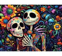 Halloween Stamped Cross Stitch Kits - Skullhead Jack Counted Cross Stitch Kits for Beginners Adults Needlepoint Cross-Stitch Patterns Dimensions Needlecrafts Embroidery Kits Arts and Crafts