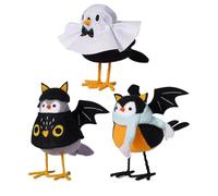 Halloween Standing Bird Figurine, Halloween Decorations Indoor Handmade Cute Birds I Standing Fabric Ghost for Home