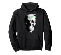 Halloween Static Glitch Ghost Skeleton TV Pullover Hoodie