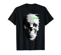Halloween Static Glitch Ghost Skeleton TV T-Shirt