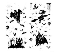 Halloween Static Stickers Set PVC Reusable Witch Pumpkin 29x3x3cm