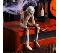 Halloween Statues, See No Evil Hear No Evil Speak No Evil Skeleton Figurines, Horror Skull Halloween Resin Decor, Realistic Skull Decorations, for Home Haunted House Party (Don't listen)