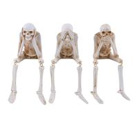 Halloween Statues See Speak Hear No Evil Skeleton Figurines Realistic Skull Decorations for Home Haunted House Halloween Party Decor Favors Shelf Accessories
