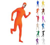 Halloween Stealth Suit for Adults and Kids Unisex Skin Suit for Stage Performance and Costume Funny Open Face Full Body Suits Stretch Spandex Solid Color Unitard Cosplay Party Performance Outfits