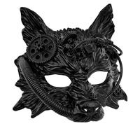 Halloween Steampunk Wolf Mask Black