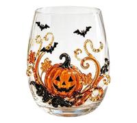 Halloween Stemless Wine Glasses, Kraken Rum Glass Octopus,Rocks Glass for Bourbon Scotch Cocktail, Cute Pumpkin,Spider & Spooky Ghost Theme Halloween Thanksgiving Birthday Gift for Men (Pumpkin)