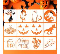 Halloween Stencils 8” Pumpkin Carving Stencil Boo Templates for Painting on Wood Fabrics Crafts Decor