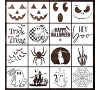 Halloween Stencils for Door Mats 8” Ghost Face Stencil Boo Trick or Treat Stencils for Painting on Wood Pumpkin Doormats T-Shirts