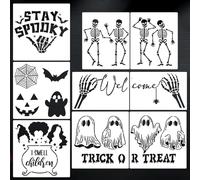 Halloween Stencils for Door Mats Large Halloween Doormat Stencils Skeleton Boo Spooky Ghost Stencil for Door Mat Wood Sign Fabrics DIY Crafts Decor