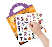Halloween Sticker Book - Reusable Craft Toy - Engagement - Activity Book with Theme Stickers, Promotes Imagination and Practical Fun, Lightweight and Portable | Ideal for , V