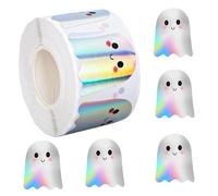 Halloween Sticker - Ghost Stickers | Holographic Decals | Halloween Decorations for Craft Bottles Bags Door Window Home Decor Party Favoured Children Teenagers Adults Part