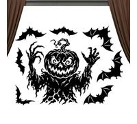 Halloween Sticker Scary Pumpkin Bat Mirror Sticker Decoration