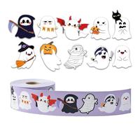 Halloween Sticker Set, 500-Piece Sticker Roll, Paper, Cute Halloween Ghost Stickers, Mini Size Cute Ghost Decorative Stickers, Easy to Peel, for D-IY Crafts Water Bottle