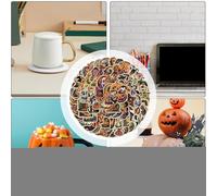 Halloween Stickers, 100-Piece Waterproof Skeleton Decals, Spooky Cartoon-Themed Vinyl Stickers, Sturdy Peel-and-Stick Novelty Designs, Perfect for Journals, Party Décor, and Holiday Crafts