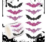 Halloween Stickers, Bats Sticker Roll, 1.97x1x97x1.18 Inches, Versatile Use Easy Peel Format Decorative, Envelope Seals for Party Supplies, Youth, Scrapbooking, Gift, Bags and Cards