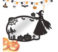 Halloween Stickers - Decorative Window Stickers, Shiny Mirror Effect Stickers | Creative Spider Pumpkin Wooden Sign for Haunted House Holiday Crafts Party Supplies Seasonal Decoration