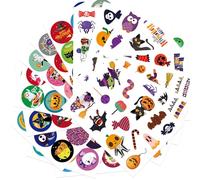 Halloween Stickers for Kids, 16 Sheets of Halloween Stickers Perfect Decals for Décor Crafts Goodie Bags Scrapbooks for Boys and Girls, Halloween Sealing Sticker Ghost Adhesive Label Stickers