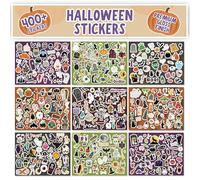 Halloween Stickers - Over 400 Premium Self-Adhesive Gloss Paper Stickers for Children - Decorations for Halloween Party, Craft, Scrapbook, Party Bag Fillers for Kids - Witch, Vampire, Ghost, Skulls