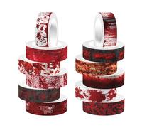 Halloween Stickers - Transparent Spooky Halloween Stickers Roll,16.4Ft Scrapbook Adhesive Decals for Cups Computers Walls Paper Crafts Packaging Doors Tables Glasses Laptops
