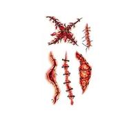 Halloween Stitches Temporary Tattoo Stickers, Realistic Fake Wound Costume Makeup Transfers, Skin Safe Fancy Dress Special Effects