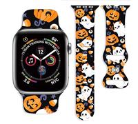 Halloween Strap Compatible with Apple Watch Band 38mm 40mm 41mm 42mm 44mm 45mm 46mm 49mm,Adjustable Replaceable Soft Silicone Cartoon Sport Wristbands for iWatch Ultra Series 10 9 8 7 6 5 4 3 2 1 SE