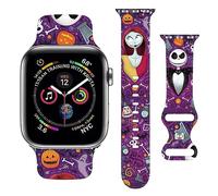 Halloween Strap Compatible with Apple Watch Band 38mm 40mm 41mm 42mm 44mm 45mm 46mm 49mm,Adjustable Replaceable Soft Silicone Cartoon Sport Wristbands for iWatch Ultra Series 10 9 8 7 6 5 4 3 2 1 SE