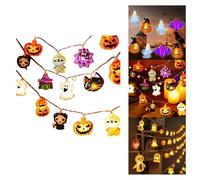 Halloween String Lights Decorations, Halloween Fairy Lights, 2025 Cute Light Up LED Battery Operated (Not Included) Indoor&Outdoor, Pumpkin&Ghost Lantern for Party Garden Window Fence (A,1.5M,10LED)