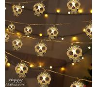 Halloween String Lights, Skull String Light Hallo ween Fall Fairy Light Battery/USB Powered Optional 2 Modes Cute Lights 2026 Indoor Outdoor Decor for Home Yard Patio (30 LED Halloween String Lights)
