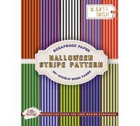 Halloween Stripe Pattern Scrapbook Paper: 36 Double-Sided 8.5x11 Inch Sheets Featuring Orange, Black, Purple, and Festive Halloween Colors