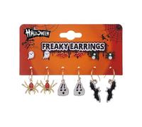 Halloween Stud Earrings Spider Scary Jewelry Set All-Purpose | Cute Spooky Earrings Offer Versatile Character Styling With Multiple Designs | Six-Pair Accessory Collection For Festivals,