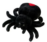 Halloween Stuffed Animals, Spider Plush 9.8 Inch Decorative Big Eyes Adorable Halloween Stuffed Animals Soft Spider Warmies Funny Party Favors for for Boys and Girls, Black