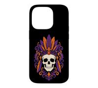 Halloween Sugar Skull Day Of The Dead Ornate Feather Crown Case for iPhone 14 Pro