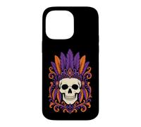 Halloween Sugar Skull Day Of The Dead Ornate Feather Crown Case for iPhone 14 Pro Max