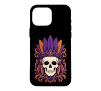 Halloween Sugar Skull Day Of The Dead Ornate Feather Crown Case for iPhone 16 Pro Max