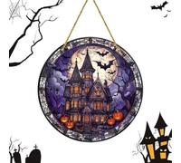 Halloween Sun Catchers Decorative 2D Acrylic Round Stained