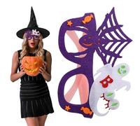 Halloween Sunglasses, Fluorescent Ghost Spider Web Glasses Frames with Luminous Leg, Halloween Party Favors for Cosplay and Photo Props, Purple, Party Decorations, Favors