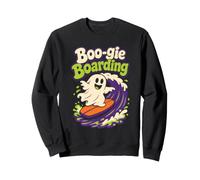 Halloween Surfing Boo-gie Boarding Ghost On A Wave Sweatshirt